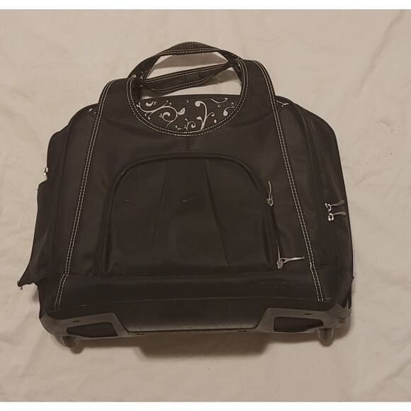 Kensington Contour balance notebook roller bag w retractable handle Onyx black - Picture 1 of 16